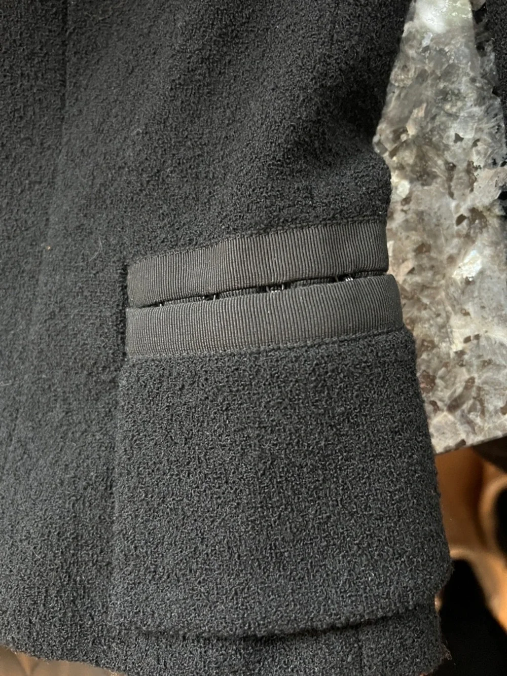 Chanel Sz 36 Wool Bucle Fitted Blazer